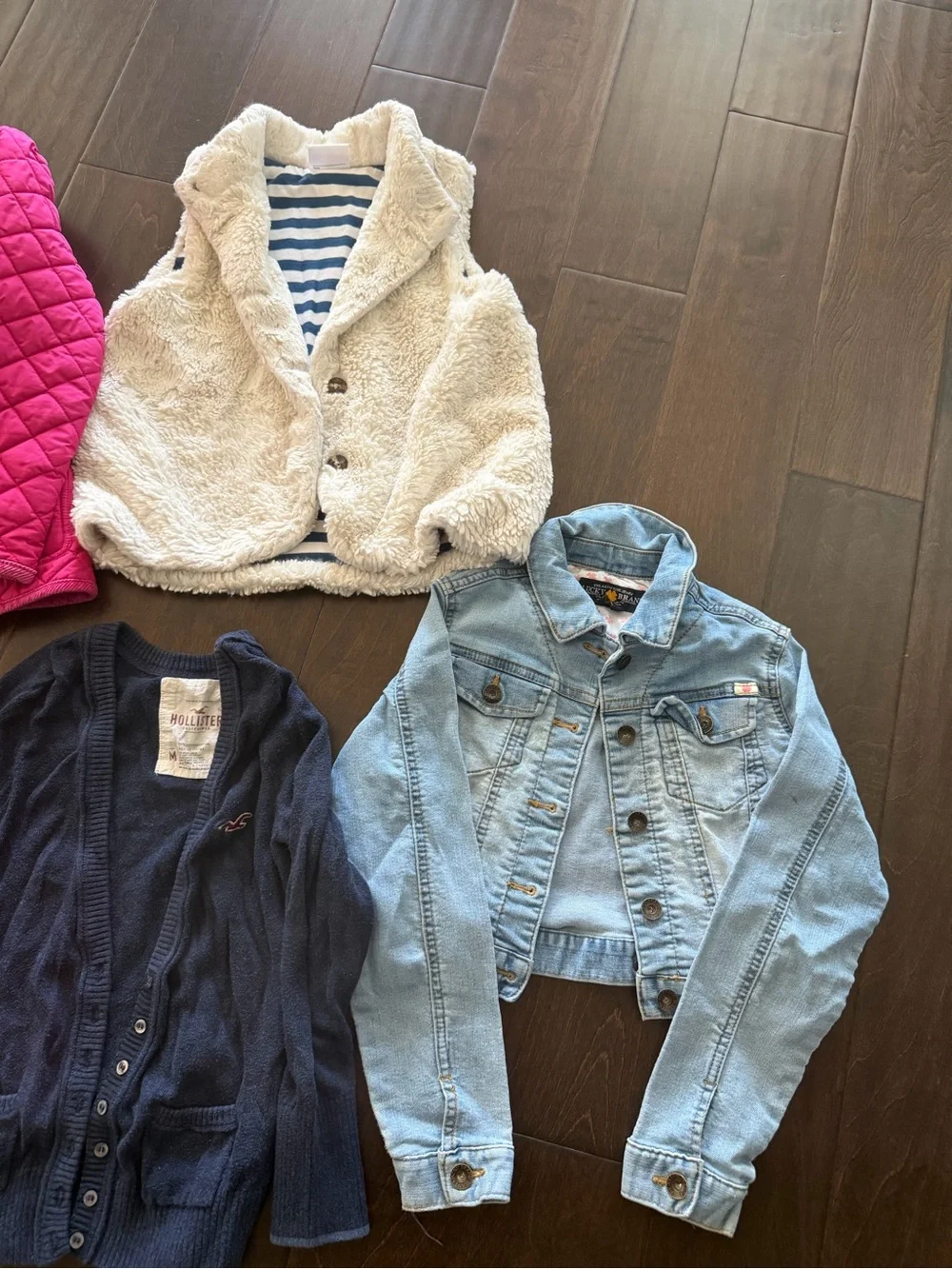 Ralph Lauren Hot Pink Quilted Kids Jacket and cardigan,vests bundle 6x-7